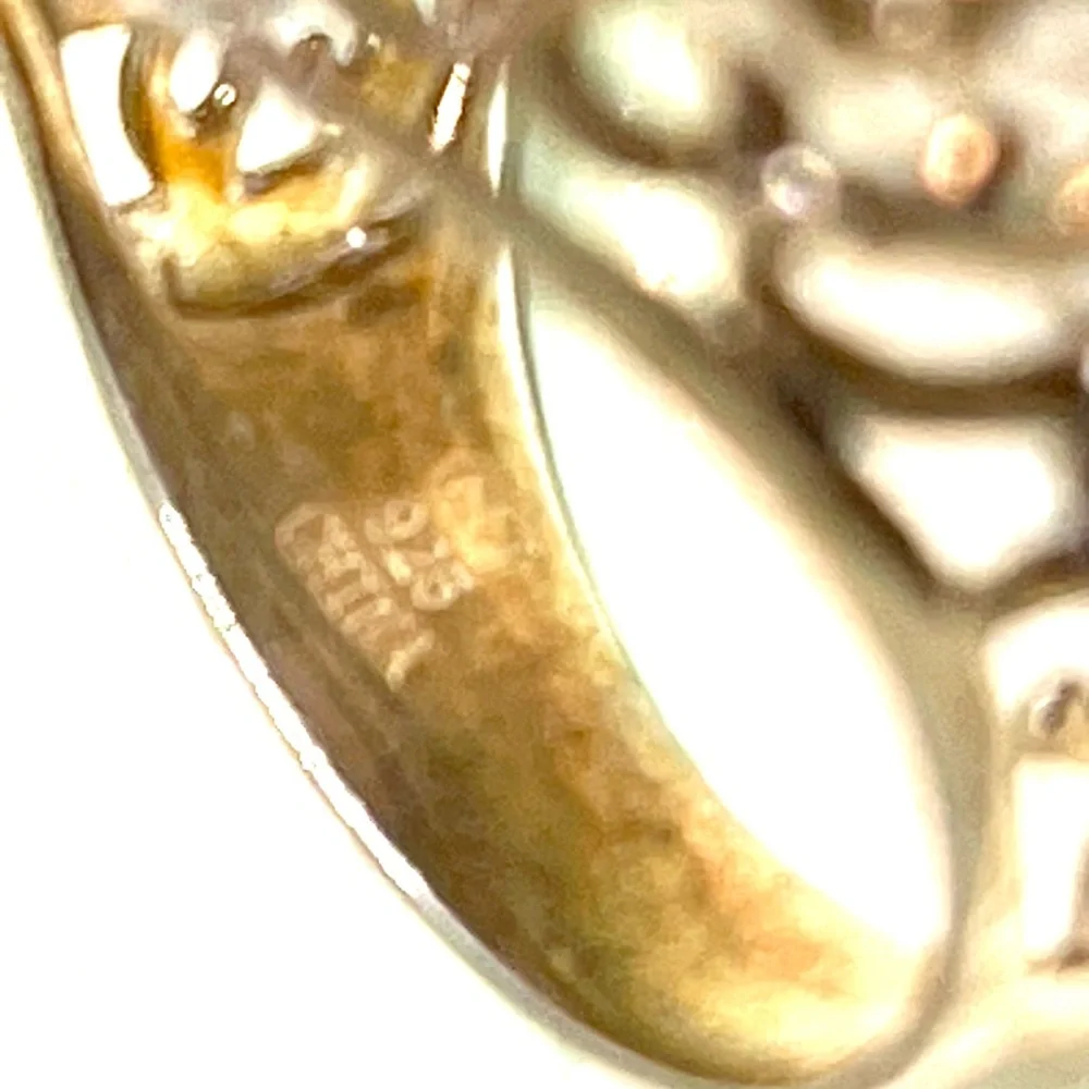 925 Giant 20 mm Quartz Filigree Ring 8